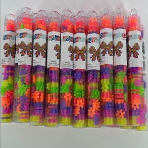 Lot of 20 Target Bullseye Playground Mini Hashtag Building Blocks Sets Neon New